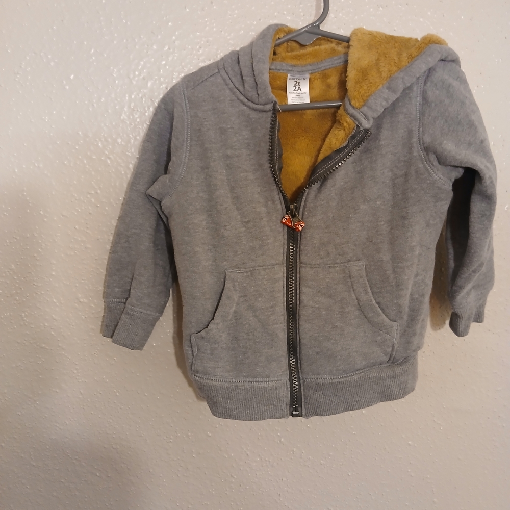 Carter's Gray Hoodie with Gold Lining